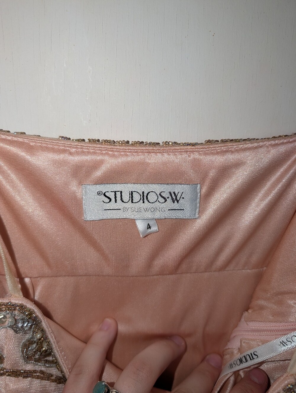 Vintage Sue Wong Pink Beaded Mini Dress - Picture 4 of 6